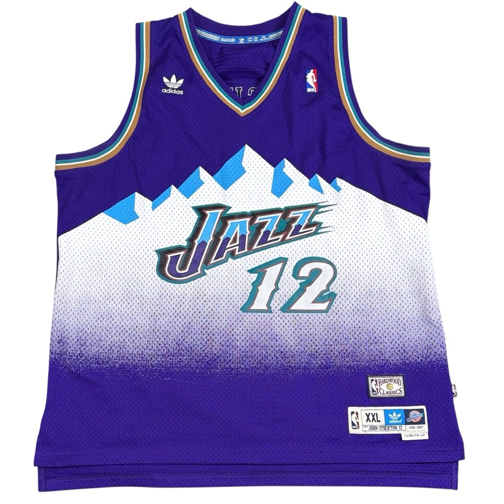 Vintage Y2K Adidas John Stockton #12 Jersey Mens XXL Utah Jazz HW Classics 96-97